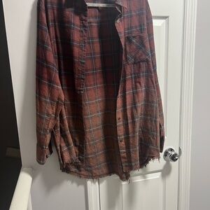 LA MIEL Burgundy Plaid Shirt